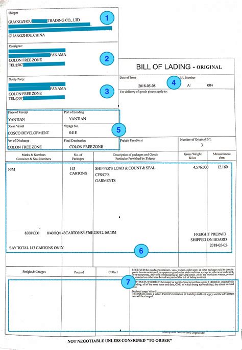 tracking of shipment by bill of lading